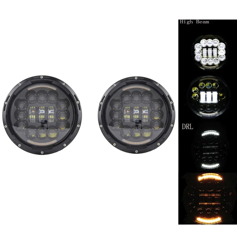 Комплект из 2 предметов 7 &quot90 Вт светодиодный фары с DRL Янтарный указатель