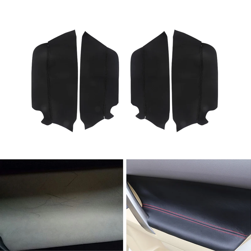 

4pcs Microfiber Leather Interior Door Panel Cover Protective Trim For Toyota Prado 2010 2011 2012 2013 2014 2015 2016 2017 2018