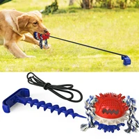 pet outdoor dog tug toy chew toy interactive tug of war game for aggressive chewers dog training teething indestructible rope