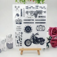 1pc motor travel silicone clear seal stamp diy scrapbook embossing photo album decoration rubber stamp art handmade stationery
