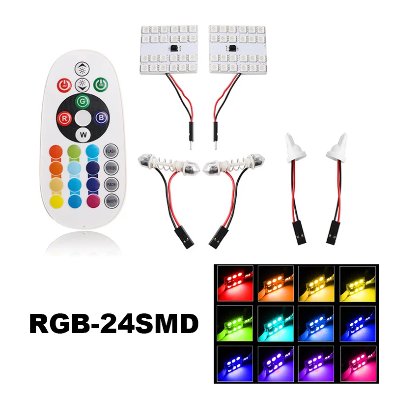 T10 RGB 5050 24SMD Автомобильный светодиодный пульт дистанционного управления Rgb