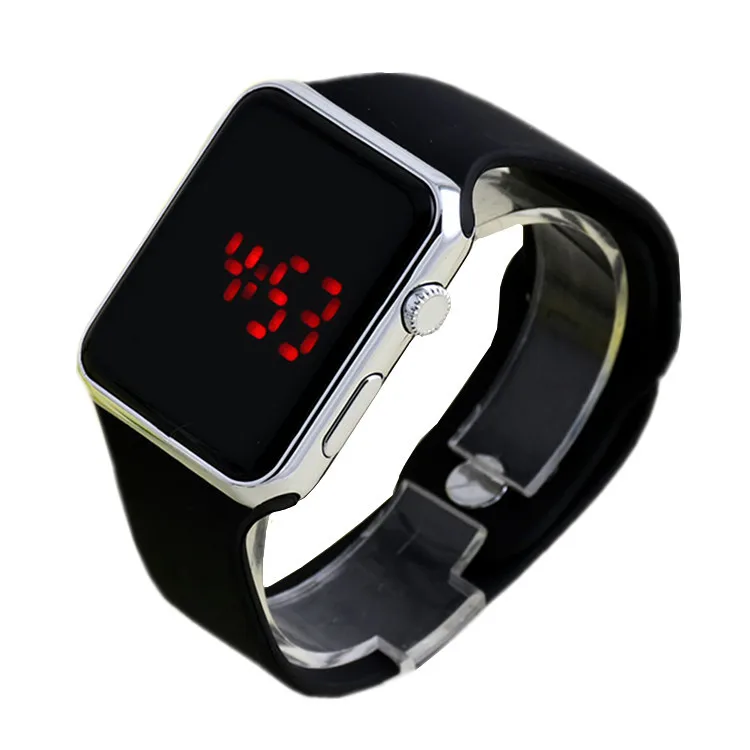 Silver case-Black RGTOPONE Мужские Спортивные Повседневные светодиодные часы цифровые часы армейские военные силиконовые наручные часы мужские электронные часы браслет для женщин - Цвет: Silver case-Black