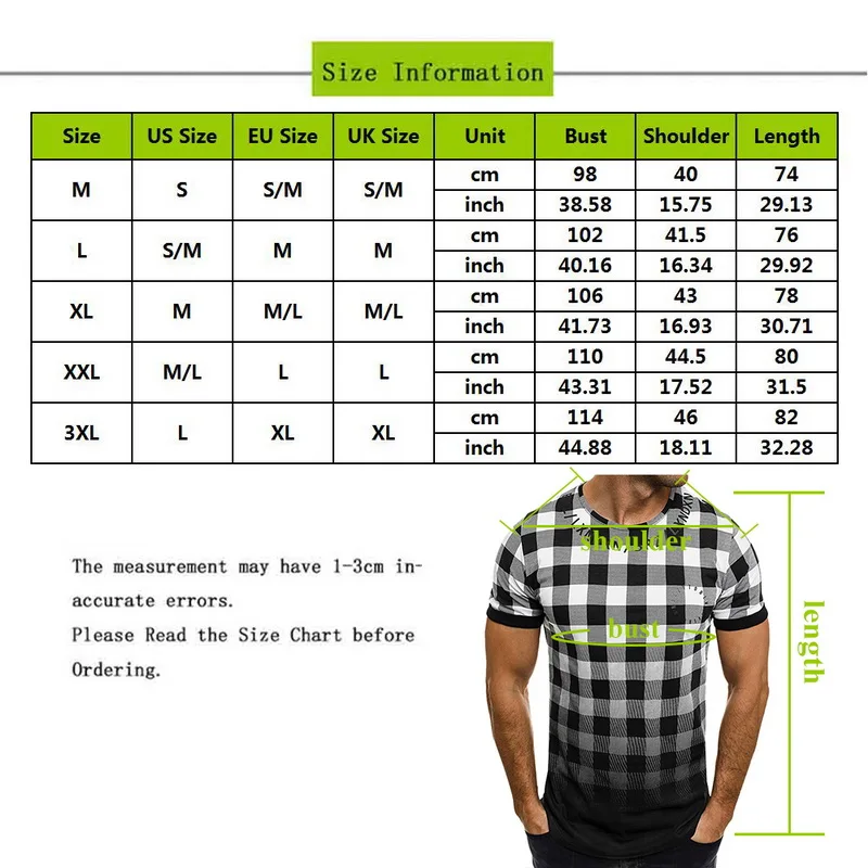 

ZNG 2020 Mens summer plaid patchwork t shirt short sleeve Gradient color Muscle Basic Hip fashion tee shirt New 2019