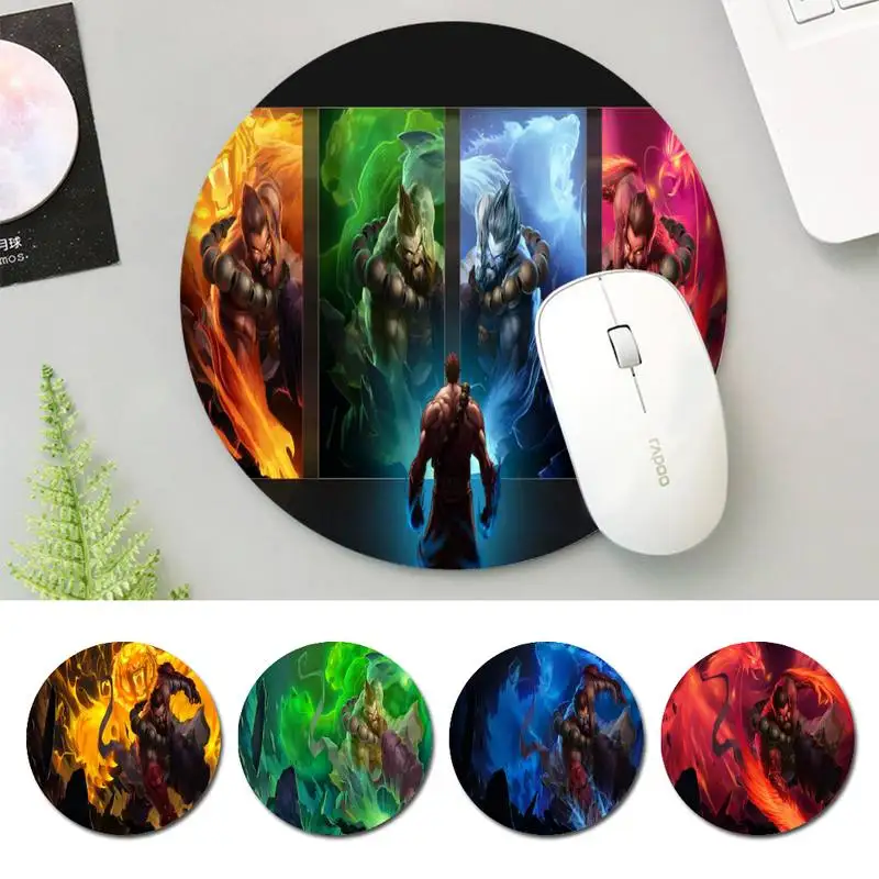 

Elegant LOL Udyr Mouse Mat Round Size Rubber Mouse Pad Gaming Player Desktop Pad Computer Laptop Mouse Pad
