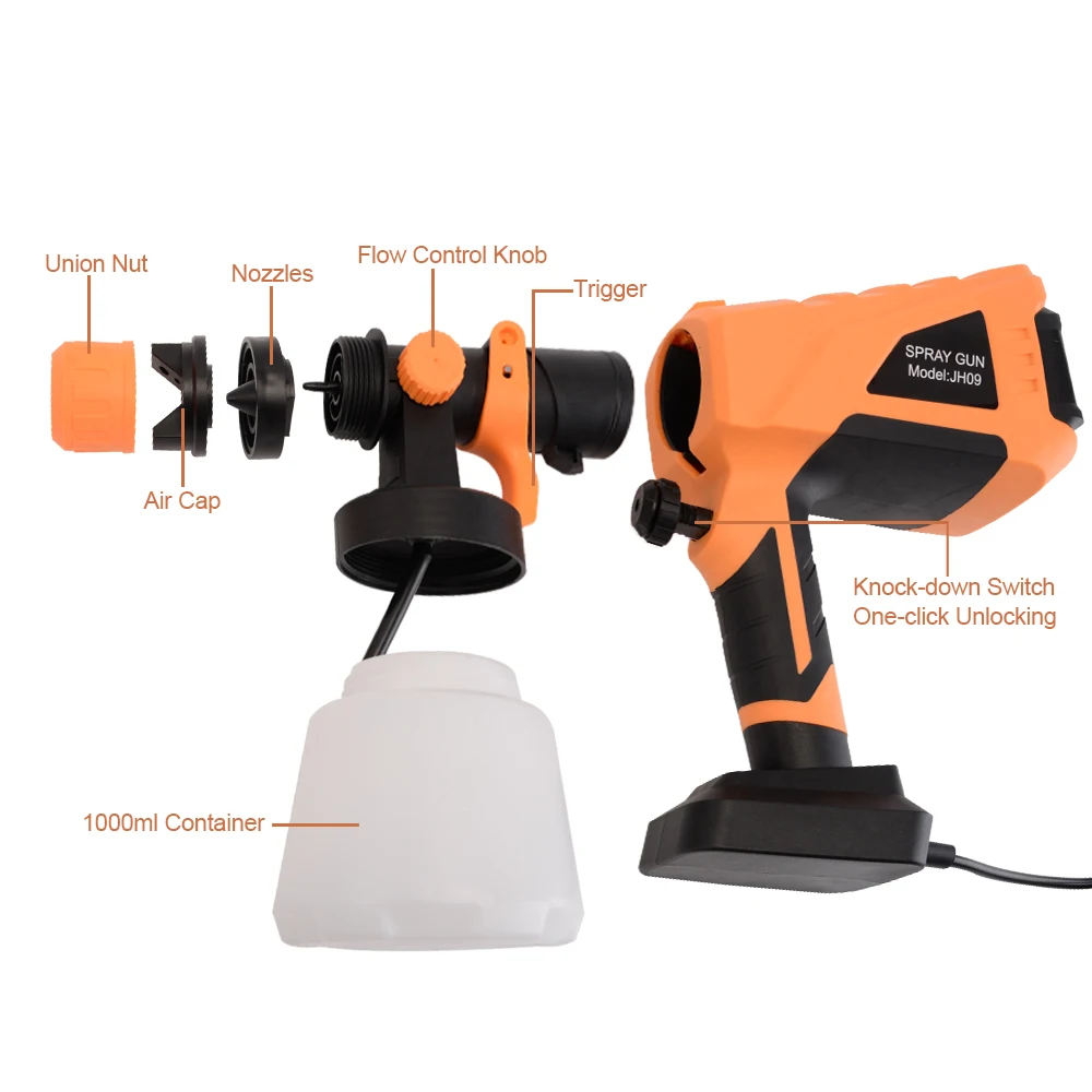 Пистолет распылитель Электрический 600 Вт 18 в 1000 мл|Пистолеты-распылители| |
