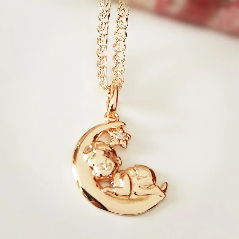 Очаровательная подвеска 585 цвета розового золота модные ювелирные изделия