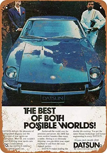 

Metal Sign - Vintage Look 1973 Datsun 240-Z Elegant Sports Car - 8 x 12 Inches Tin Sign