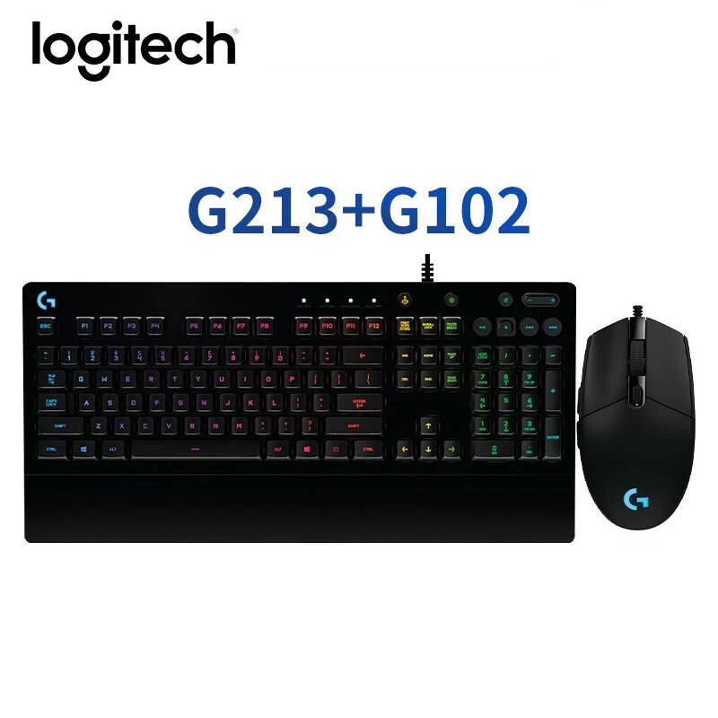Logitech 95New gG102 G213 игровая RGB Клавиатура для ноутбука ПК игровые Overwatch PUBG клавиатура