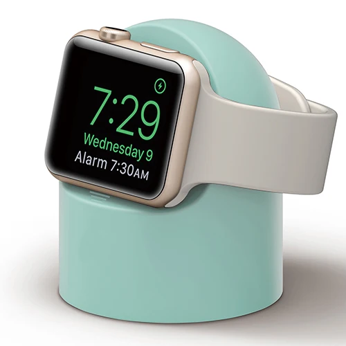 Подставка для зарядки для Apple Watch, подставка для часов iWatch, серия 4, 3, 2, 1, 42 мм, 38 мм, 44 мм, 40 мм, подставка для часов, черный, белый цвет, аксессуары для часов - Цвет ремешка: Mint green