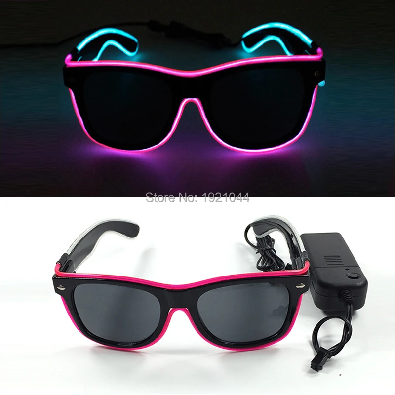 Высококачественные неоновые светящиеся очки EL Wire крутые с мигающими