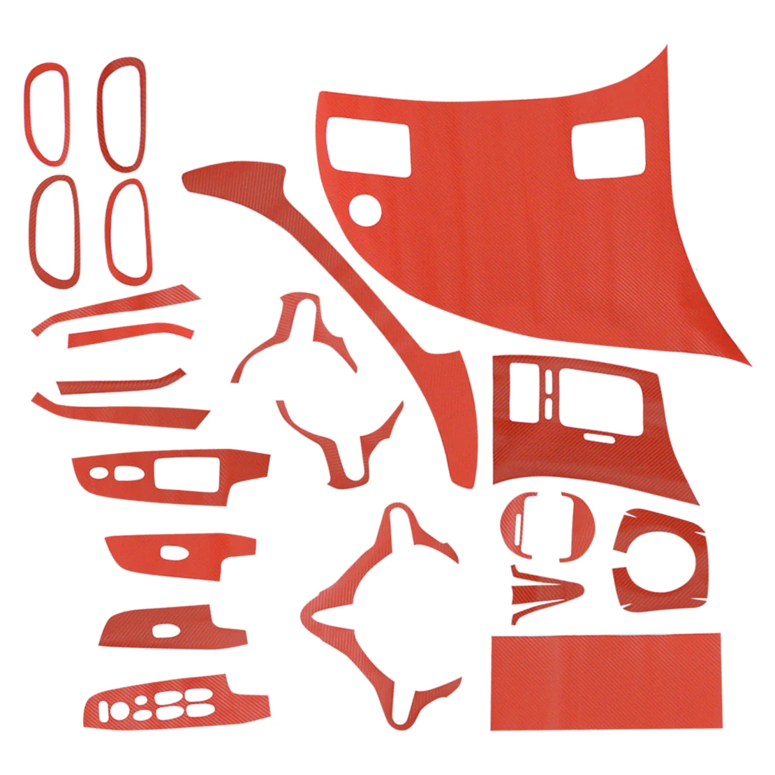 24 шт. красный углеродное волокно Текстура Пластиковый узор украшение интерьера