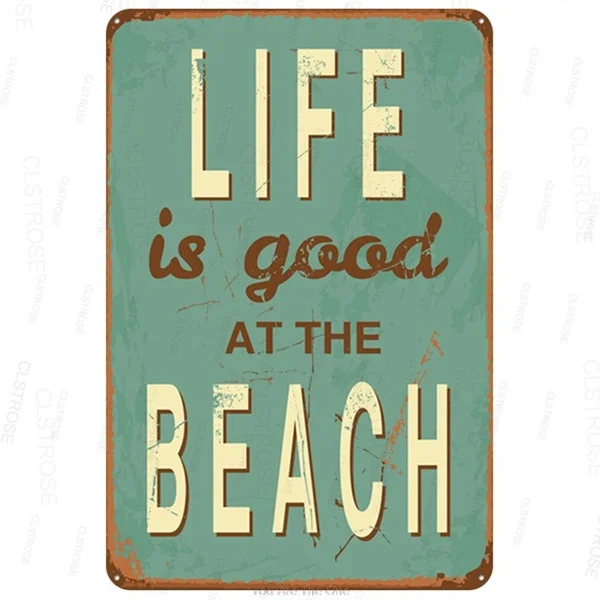 

Металлическая жестяная вывеска Life Is Good At Beach, винтажный потертый постер, Настенный декор для бара, паба, клуба, металлические вывески 20x30 см