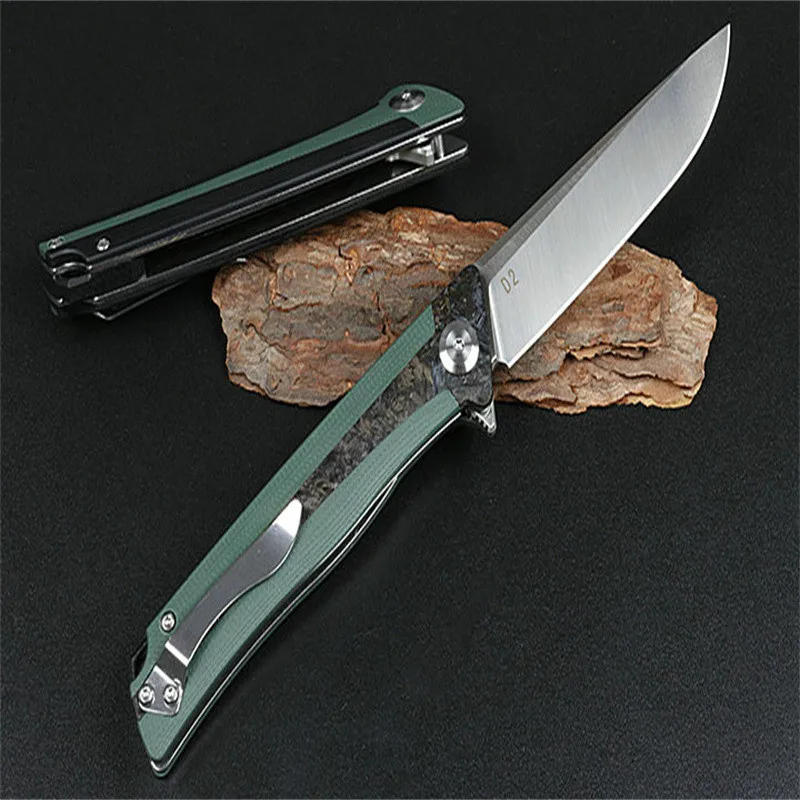 Складной нож Wolf с быстроразъемным подшипником D2 острые лезвия (углеродное