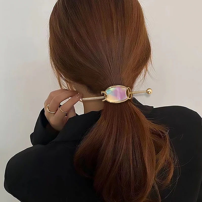 

Vintage Hair Sticks Women Hairclip Simplicity Colorful Stars Marble Girls Hairpin Hair Sticks Hair Accessories Headwear 2021 New