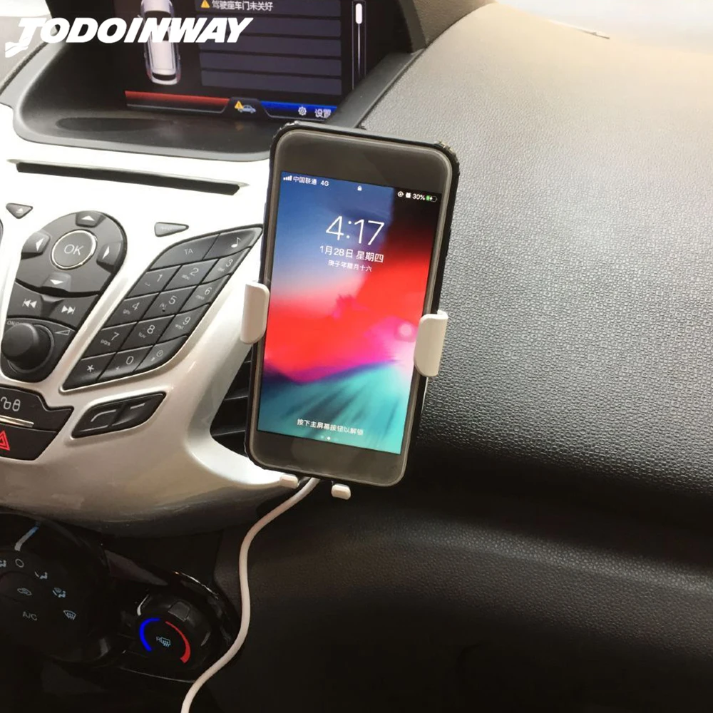 

Car wireless charger qi induction smart sensor charging plate phone holder for samsung S10 S20 air outlet clamp quick charge pad
