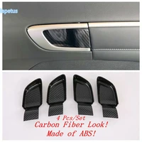 lapetus side door handle bowl protection frame cover trim for hyundai sonata 10th 2020 2022 carbon fiber interior refit kit