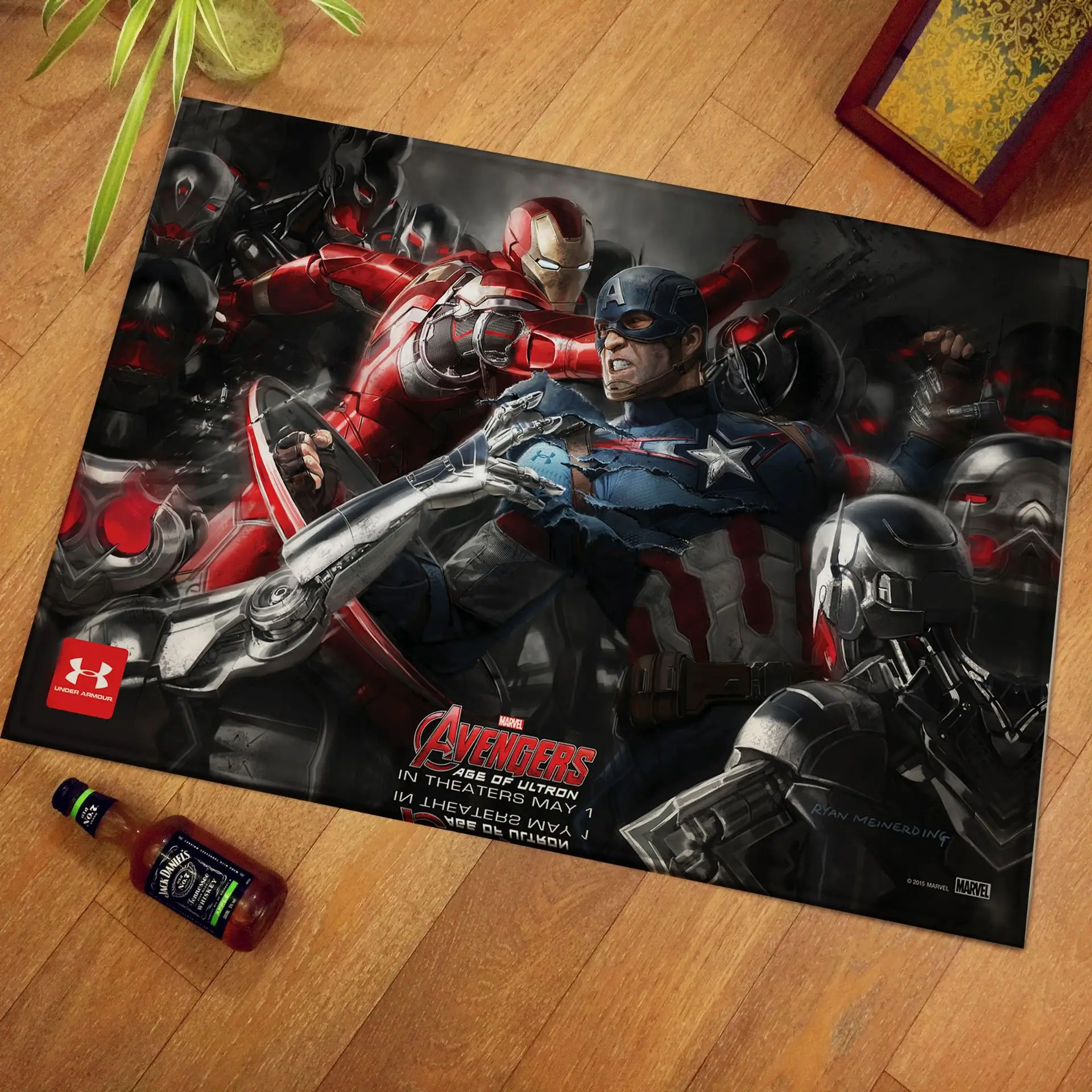 Мстители плюшевый ковер дверной коврик с героями Marvel Капитан Америка Железный