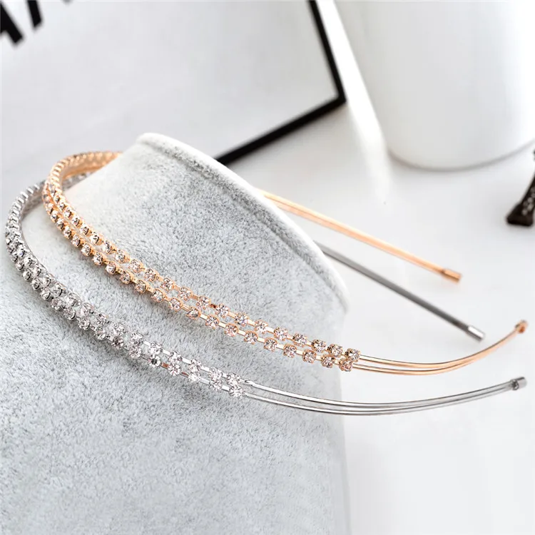 

New Fashion Hairband Women Crystal Rhinestone Headband Gold Silver Color Hair Bands Headwear Lady Girls Hair Accessories