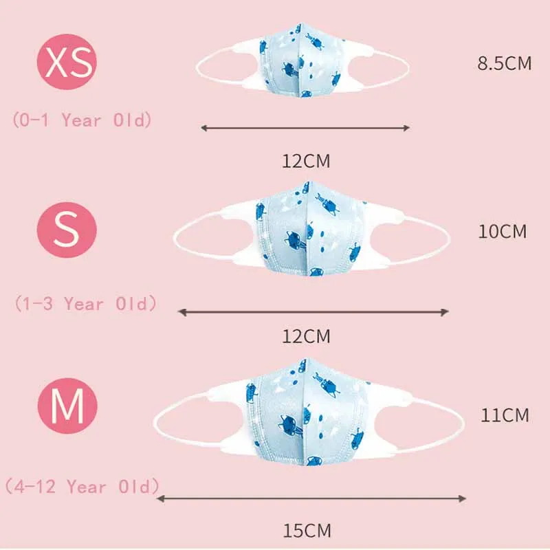 

Kids KN95 Mouth Mask 3D Respirator Masque CE FFP2 Cartoon Print Mascarillas 4 Layers Filter Children Baby Protective Face Cover