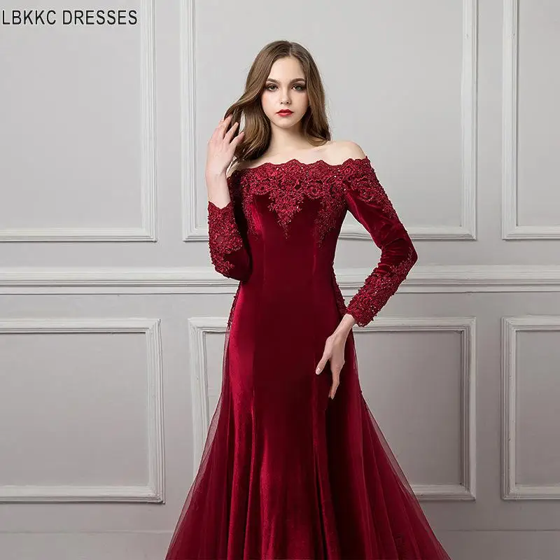 Вечернее платье с вырезом лодочкой аппликации для вечернего платья кружевные