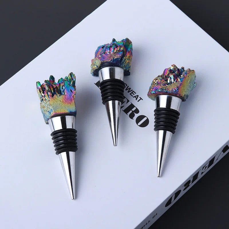 

1 шт. кластер, натуральные кристаллы красочный камень с теплой энергией пробка для бутылки Красного вина сделай сам