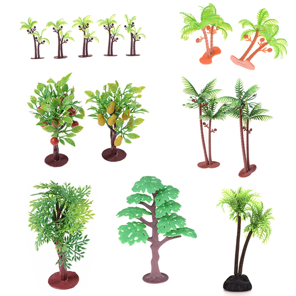 

13style Mini Tree Model Fairy Garden Miniatures Micro Landscape Plastic Crafts Bonsai Figurine Garden Terrarium Accessories