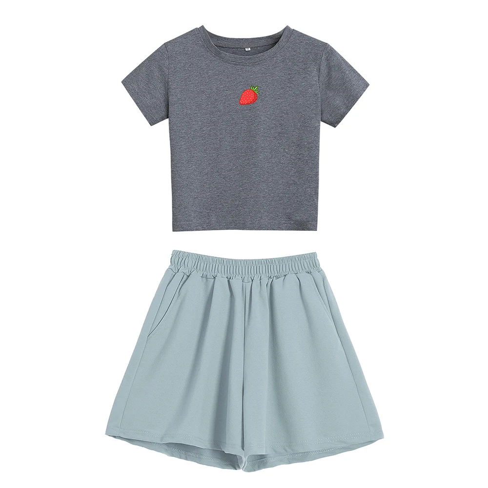 

Japanese Style Strawberry Graphic T Shirt Summer Cotton Sweet Girls Streetwear Casual Kawaii Top Casual Vintage Women Chic Shirt