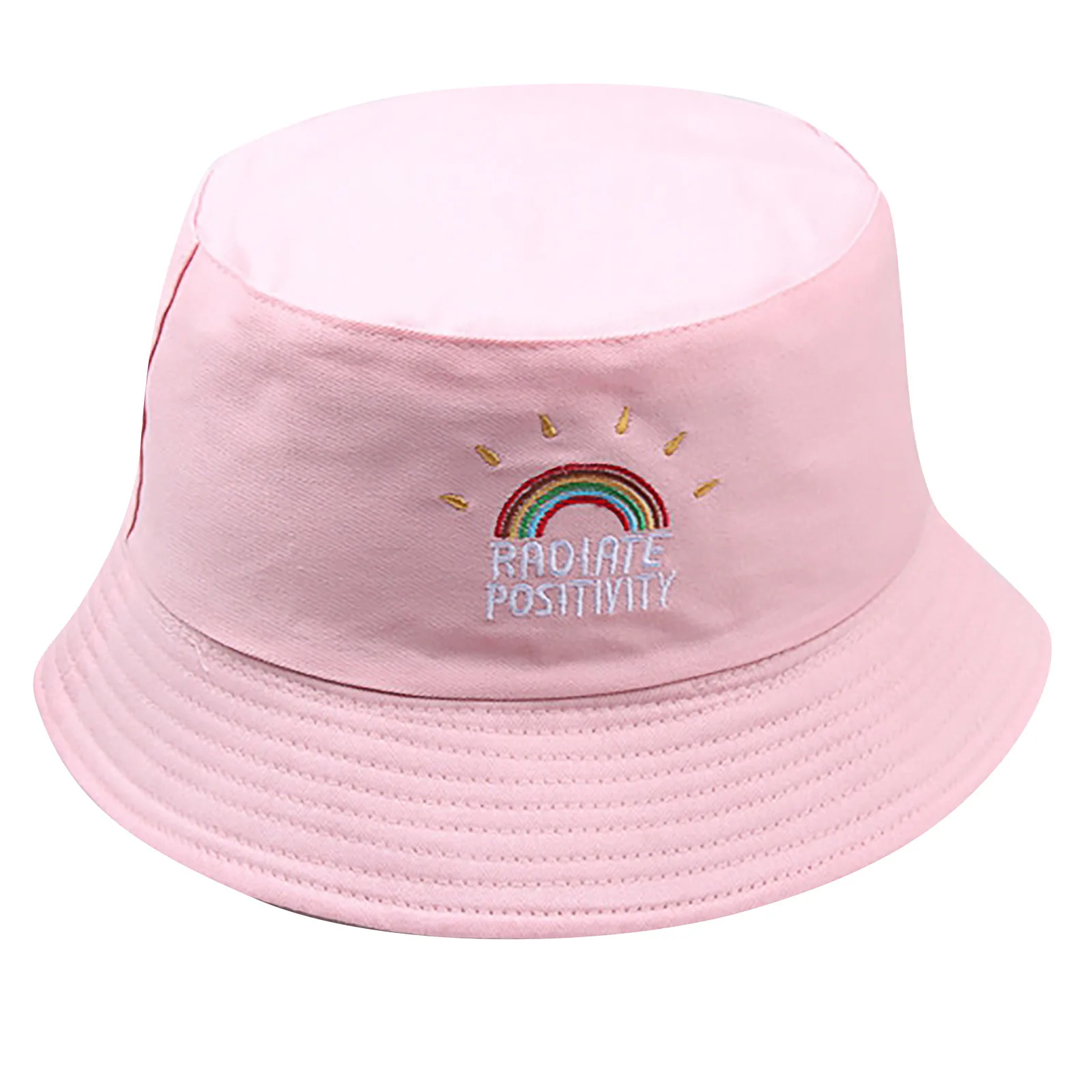 

Women Canvas Rainbow Print Basin Hat Fisherman Hat Outdoor Outing Sun Hat Sunscreen UV Protect Fashion Hat Visors Casual Cap