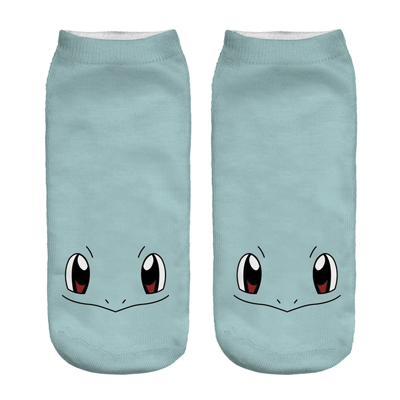 Kawaii Pokemon Go/хлопковые носки унисекс для мальчиков и девочек Забавные женские милые носки из полиэстера мужские короткие носки с принтом японского мультфильма