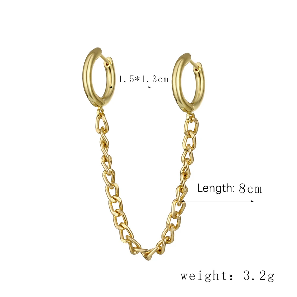 

1PCS Korean Long Gold Chains Tassel Ear Cuff Earrings for Women Girls Cartilage Ear Line Ear Bone Clip Fashion Jewelry