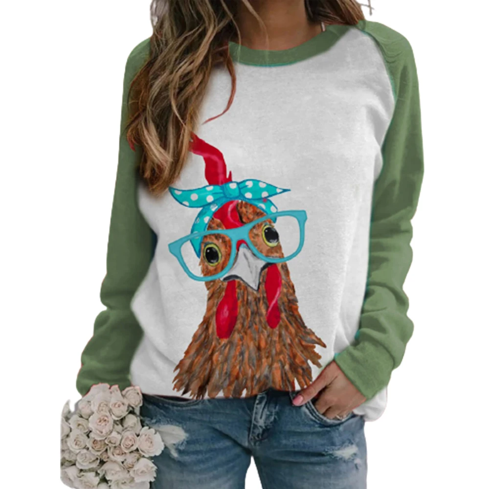 

Cofekate осенняя одежда женские свитшоты с принтом животных Женский Цветной лоскутный пуловер с длинным рукавом женская уличная одежда женски...