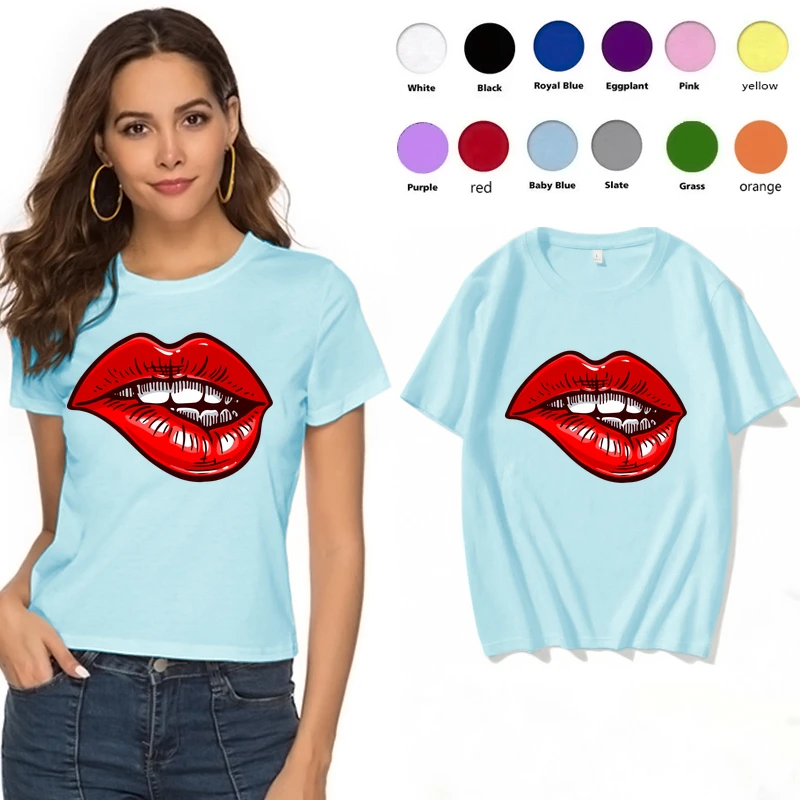 

2021 fashion cotton printed T-shirt AliExpress European and American street men and women with round neck short sleeves wishing