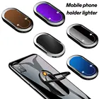 Креативная зажигалка 2 в 1 с USB-зарядкой, держатель Мобильный телефон с электронным прикуривателем, подарок для мужчин, курительные аксессуары
