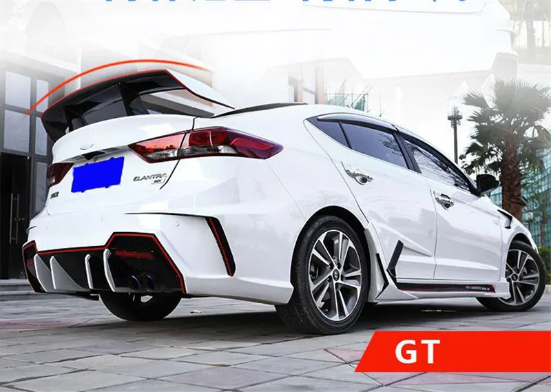 Модель GT Спойлер hyundai Elantra 2012- FRP пластик общего назначения задняя губа автомобильный хвост крыло праймер цвет спойлер
