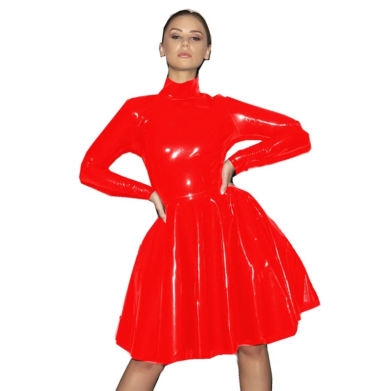 Женское плиссированное платье с высокой талией элегантное клетчатое виниловое