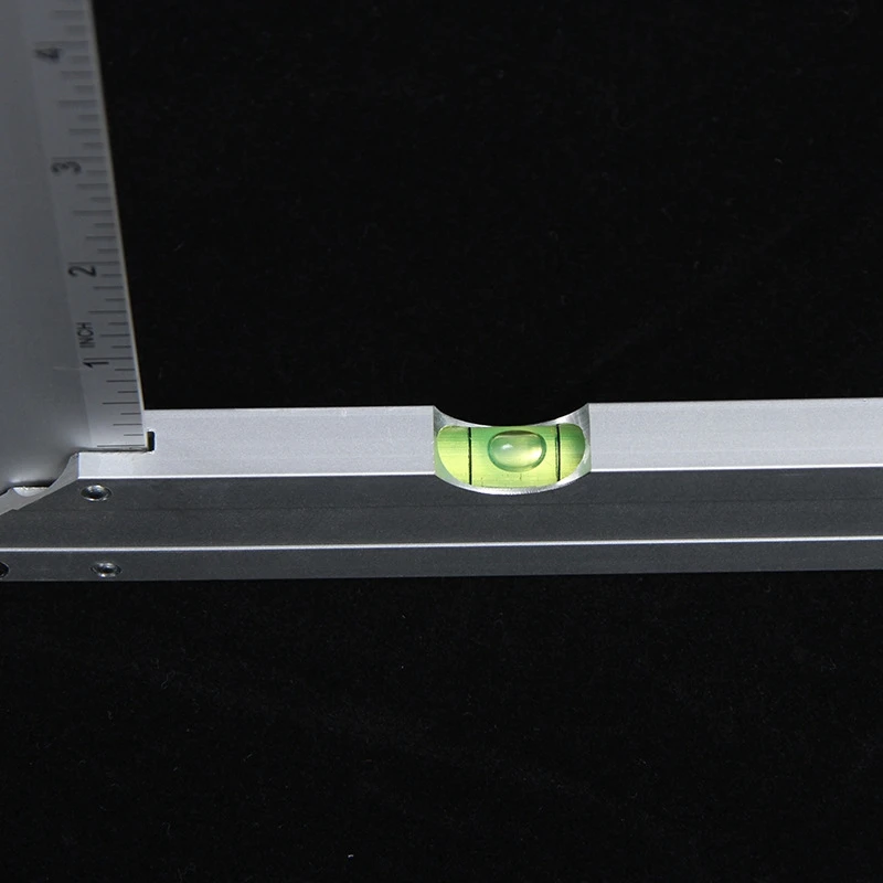 

Square Ruler Set Kit 300Mm (12inch) Adjustable Engineers Combination Try Square Right Angle Ruler Set with Level Bubble