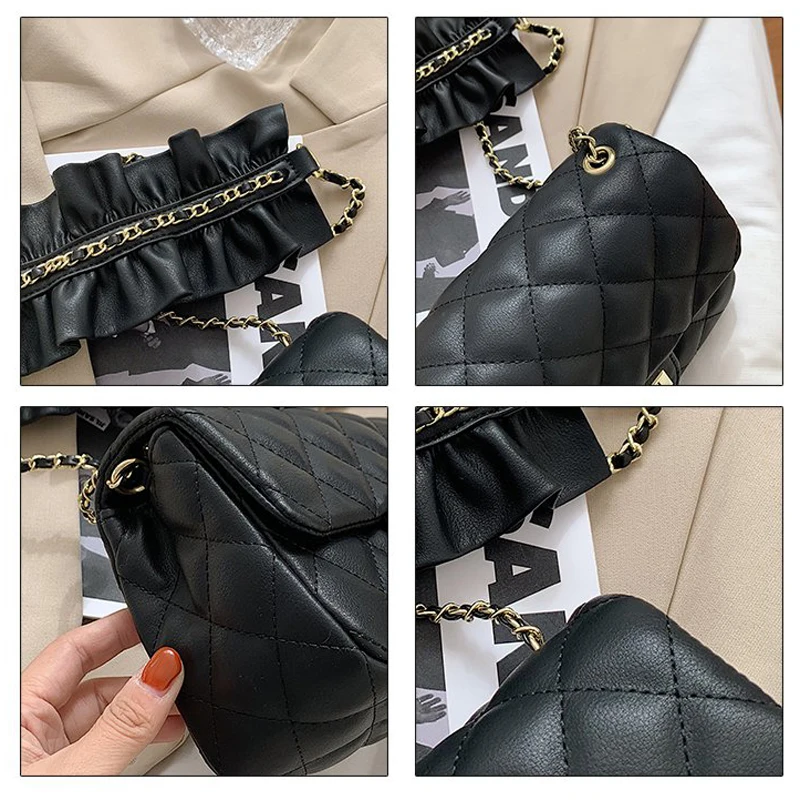 

Mini PU Leather Crossbody Bags For Women 2021 Winter Chain Shoulder Bag Female Luxury Trending Branded Handbags and Purses