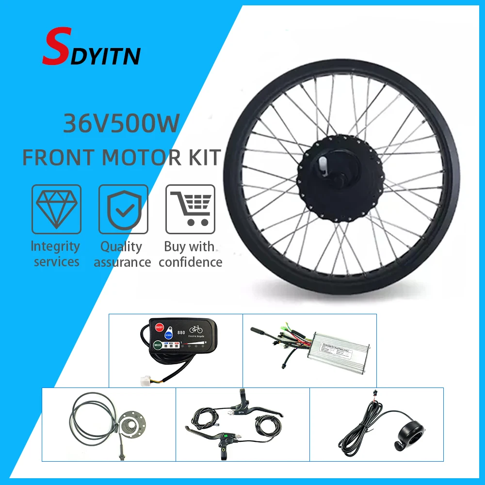 SDYITN Электрический Снежный велосипед Conversion Kit 20/26 дюймов 36V500W спереди с крупными