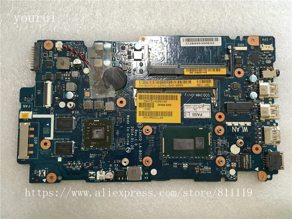 

yourui For Dell inspiron 5447 5442 5542 5547 series laptopmotherboard CN-0CHTC2 0CHTC2 CHTC2 ZAVC0 LA- B012P with i5-4210u DDR3