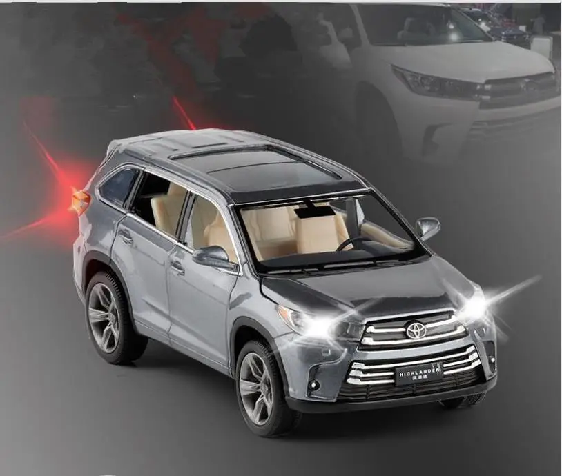 1:32 сплава заднее сиденье автомобиля модели 2018 Toyota Highlander модель SUV 6 для двери Elantra