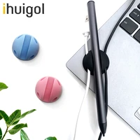 ihuigol round magnetic silicone cable winder car desktop tidy wire management pen organizer for desk cord holder clip line fixer