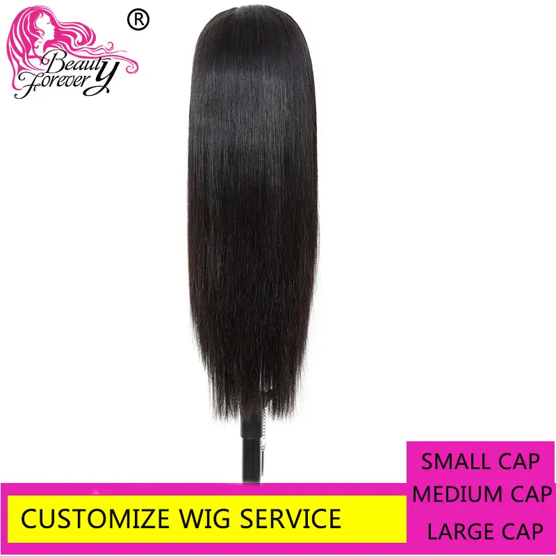 Beauty Forever Customize Wig Use Brazilian straight Hair Bundles With Closure 3/4 4x4 Lace Remy |