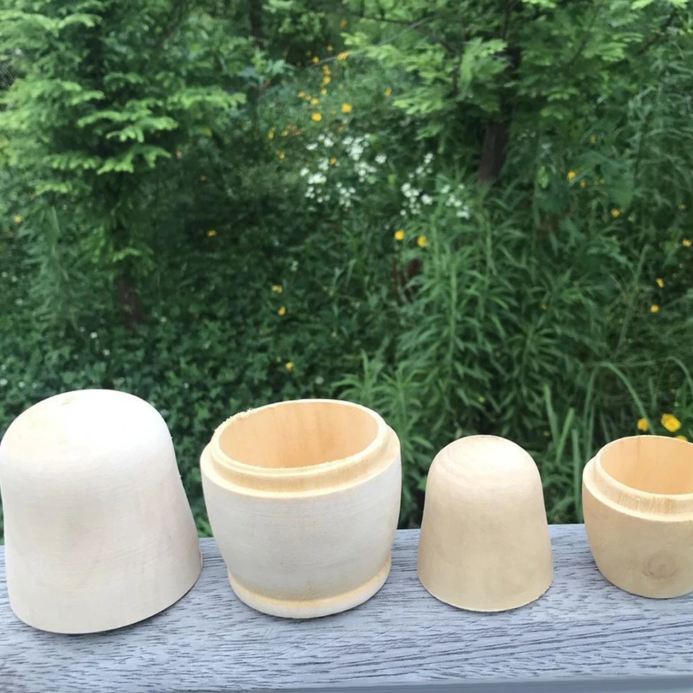 5Pcs Wooden White Embryo DIY 5-layer Nesting Hand-painted Russian Doll Kids Toys Holiday Gift child kids Ethnic funny gifts | Игрушки и