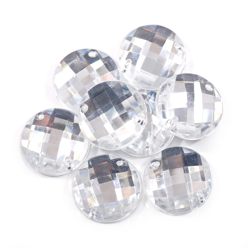 100 шт./лот белый круглый сетчатый стразы с плоской задней стороной акриловые