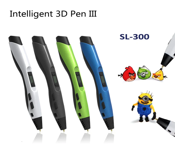 SUNLU 3d Ручка лучший sl-300 3D ручки ABS и PLA нити diy Рисунок пером с ЖК-дисплеем по индивидуальным заказам с 5V 2A адаптер