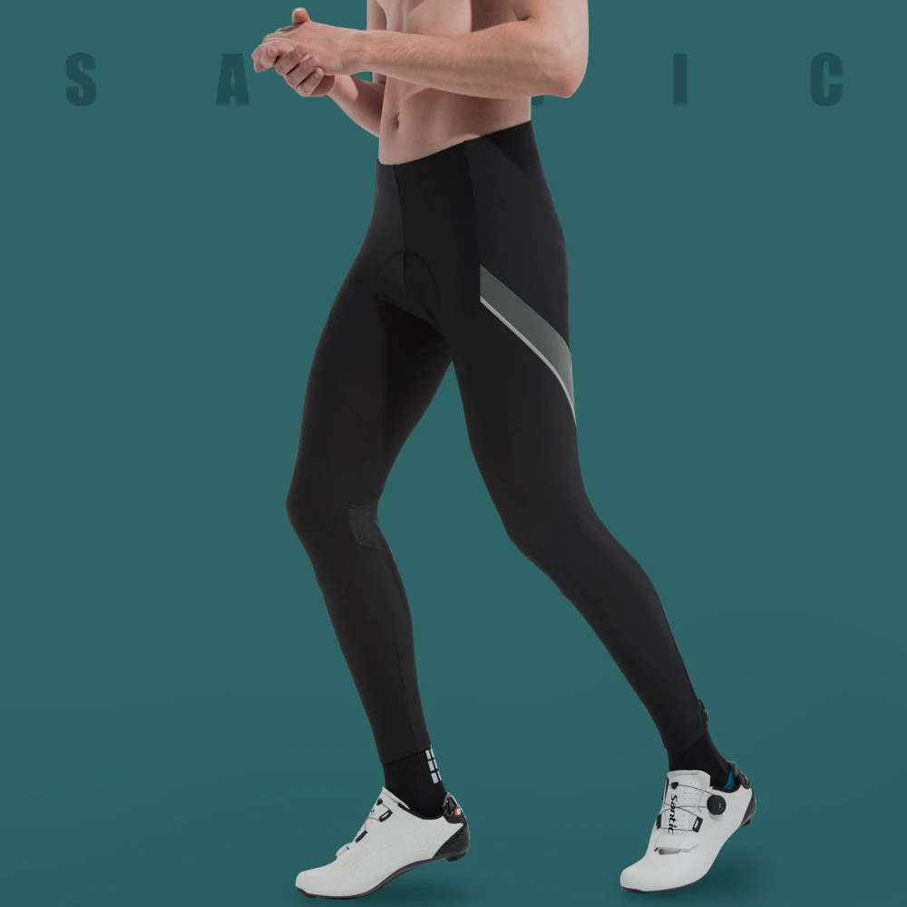 Santic мужские велосипедные длинные брюки Зимние флисовые теплые дышащие MTB