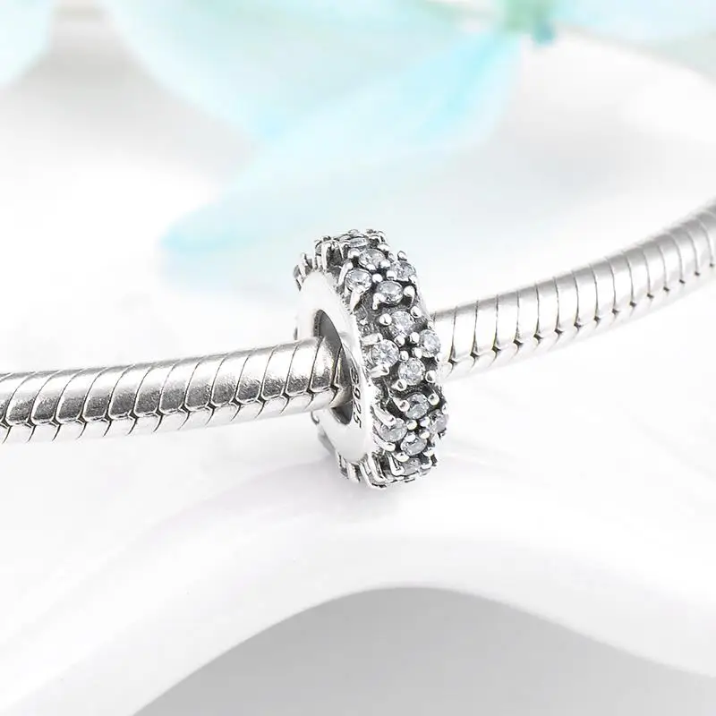 Новый 925 пробы серебро Голубая Эмаль спокойной ночи круглых разделительных