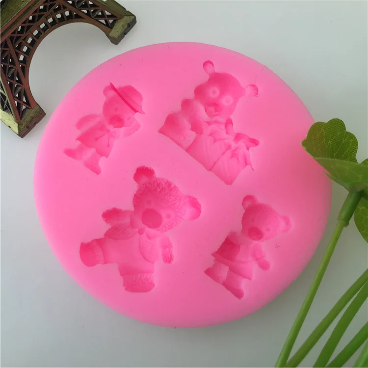 Силиконовая 3d форма сделай сам в виде медведя из мультфильма Тедди фигурка