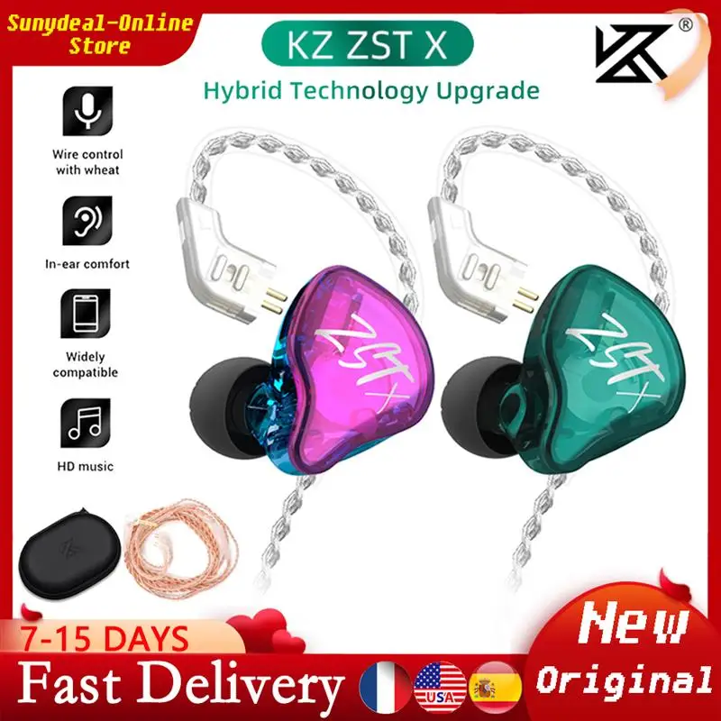 

Наушники KZ ZST X 1DD + 1BA проводные с микрофоном и шумоподавлением