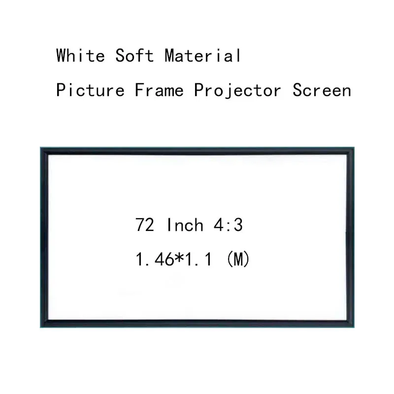 

Thinyou Wall Mounted Projection Screens 72inch 4:3 Picture frame HD projector screen White Soft Material Ultra narrow 1CM frame